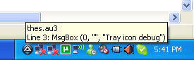 Example output for TrayIconDebug