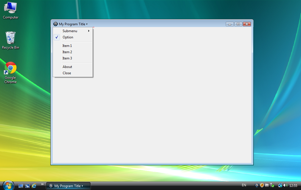 Click The Title Bar Text To Pop-Up A Menu - Now For Ms Worst Os Ever 