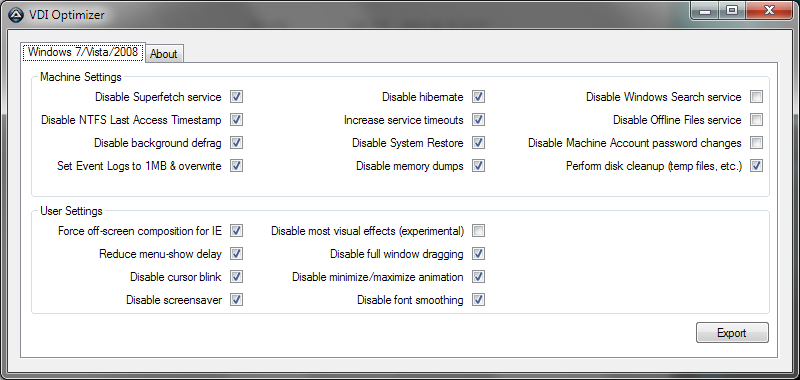 VDI Optimizer