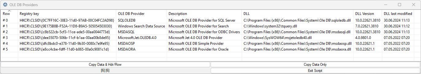 OLE DB Providers